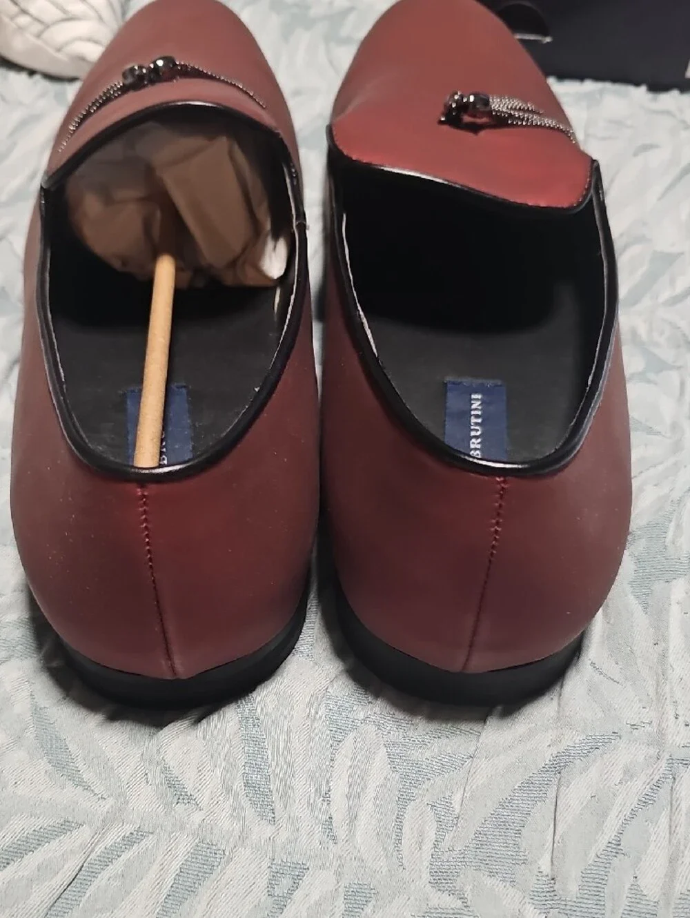 Giorgio Brutini Men's Crimson Satin Tassel Slip-Ons